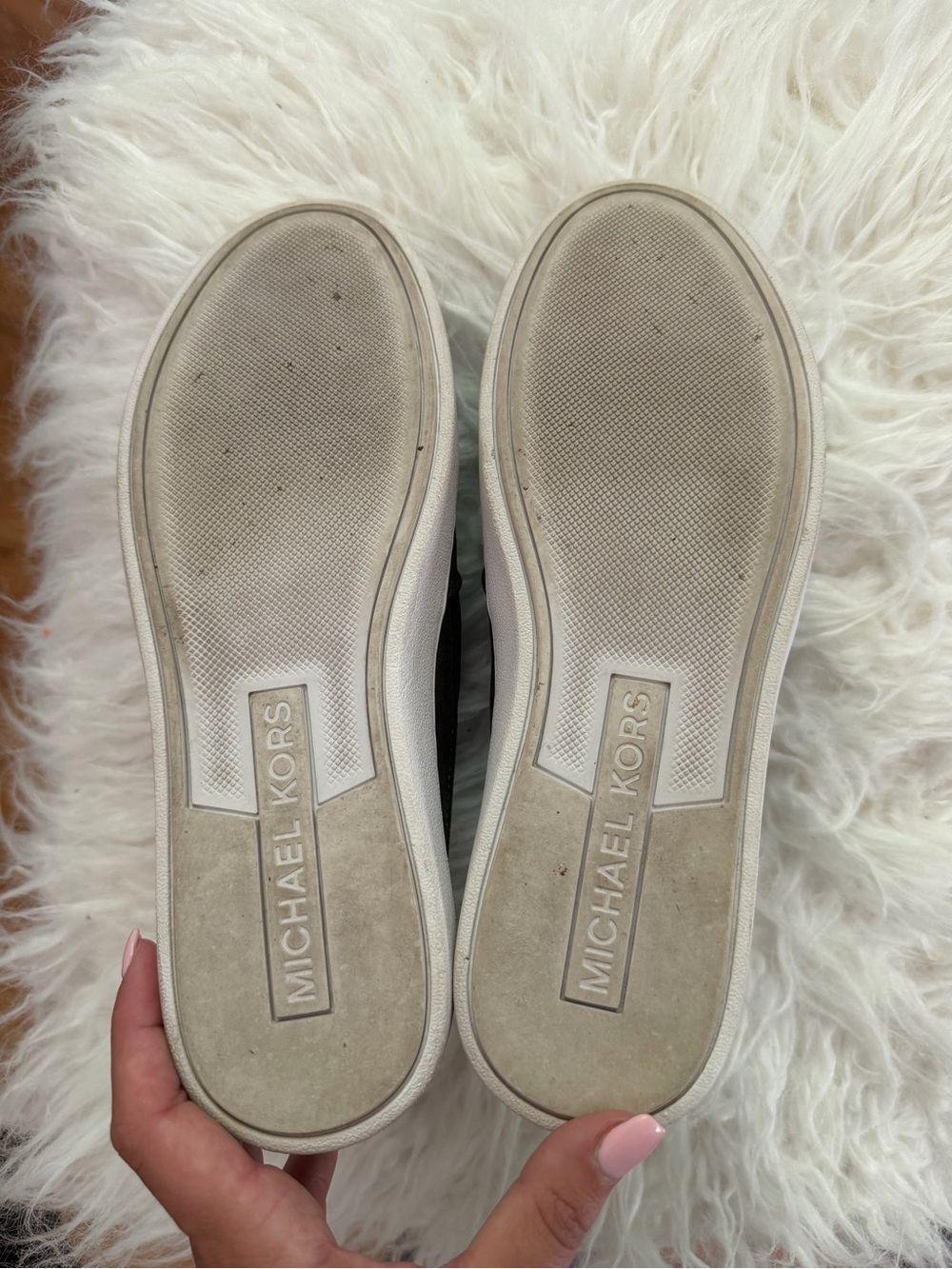 Michael Kors Light Gray Slip-On Sneakers with Logo Sole